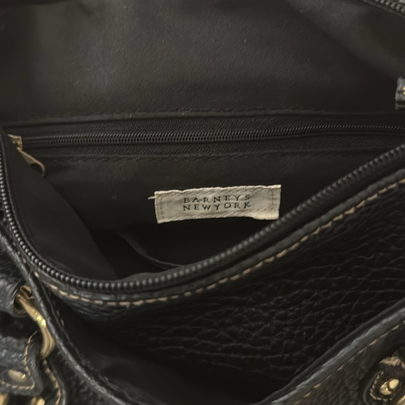 Barneys New York black pebbled leather handbag - Picture 7 of 8